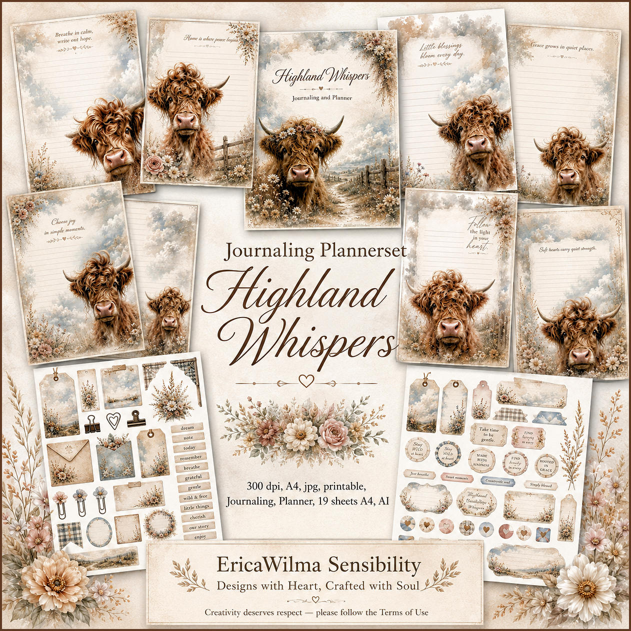 (image for) EW AI Journaling Plannerset Highland Whispers 2026